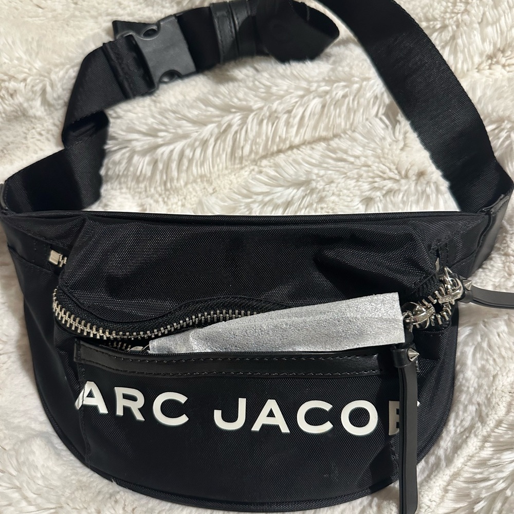 Marc Jacobs Black and Silver Belt Bag